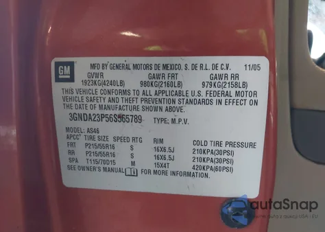 2006 Chevrolet Hhr Lt z USA, uszkodzony, nr VIN 3GNDA23P56S565789